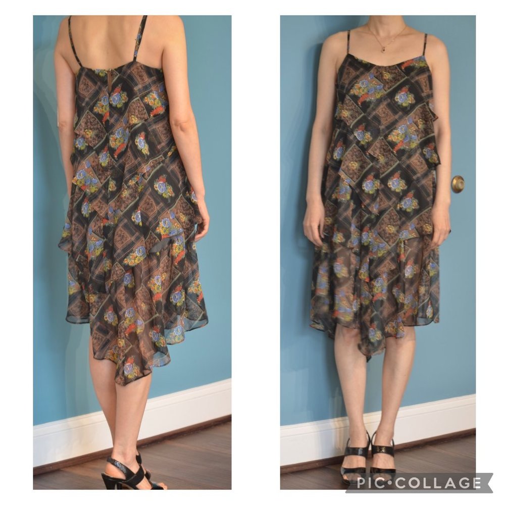 Free People | Black Floral Printed Layer Design Dress